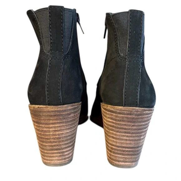Lucky Brand Zanta Black Wedge Ankle Booties Women’s Size 7 - Picture 2 of 9